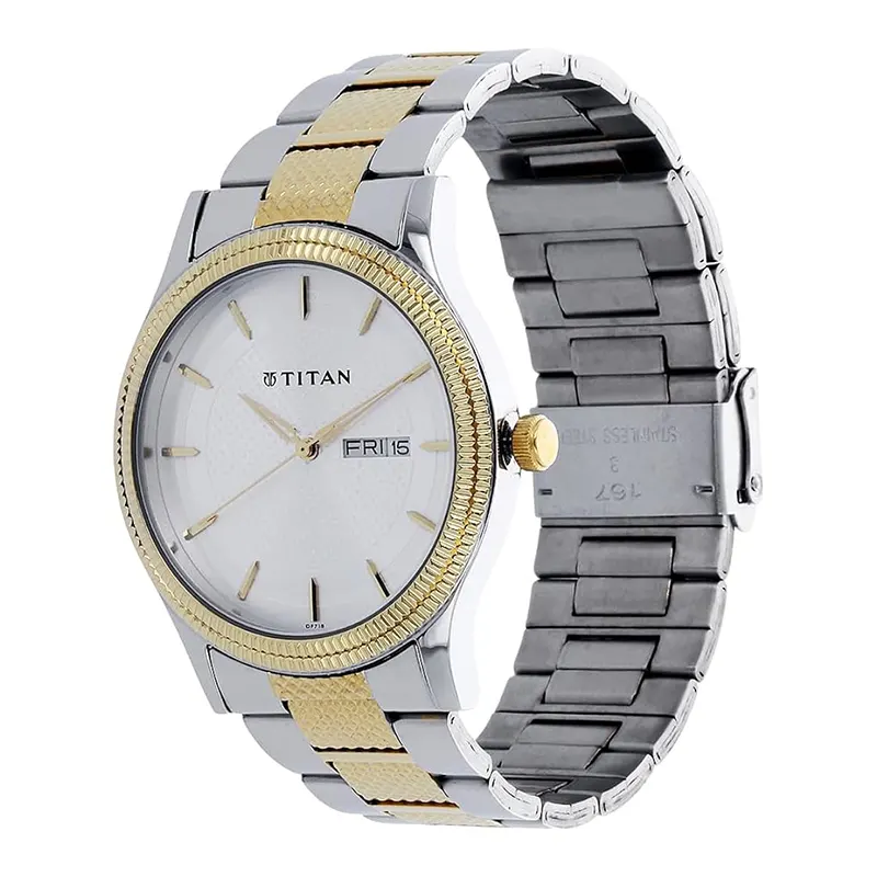 Titan Karishma Stainless Steel Two tone Men's Watch | 1650BM03